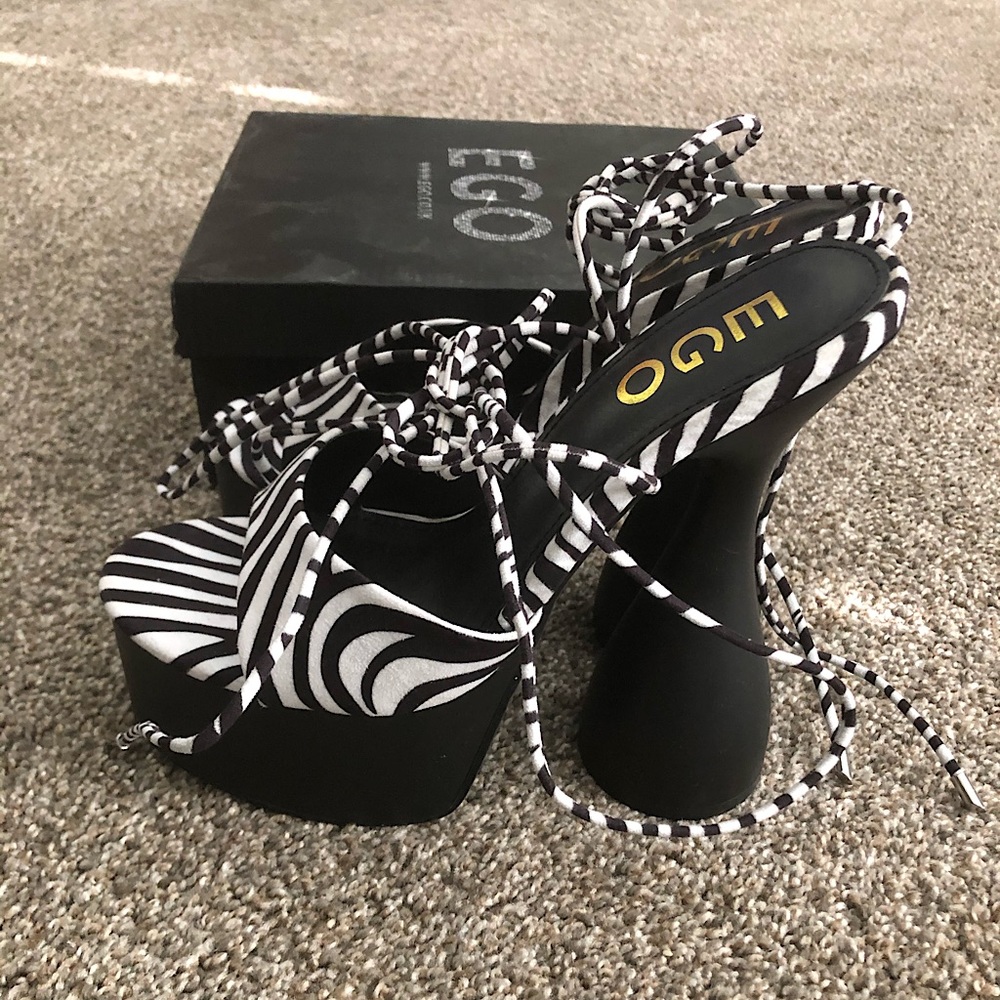 Sexy Ego Zebra Print Heels